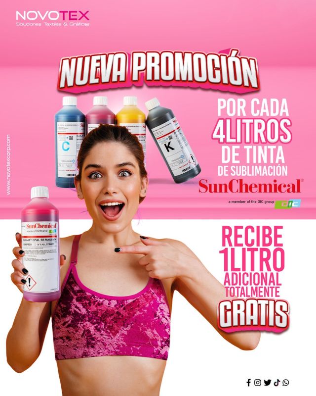 : Porque ustedes se merecen más. Tenemos una nueva promoción en tintas #Sunchemical. 🥳🚥 ¡Aprovecha!.
.
.
.
¡Te ayudamos con los colores más precisos de sublimación! 📊
.
.
.
➡️ ACEPTAMOS TU PLOTTER COMO PARTE DE PAGO, ¡Contáctanos ya! ☑️
.
.
.
Teléfonos: 099-721-1795 - 098-736-0359📲
Correo: gerencia@novotexcorp.com
Nuestro Showroom: Anonas N54-52 y Pedro Guerrero, Quito📍
.
.
Líderes en sublimación textil en el Ecuador
Insumos y repuestos originales,
Somos Novotex 🤝🏼